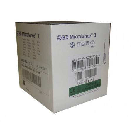 AGUJA BD 0.8X50-21GX2 VERDE 100UD.
