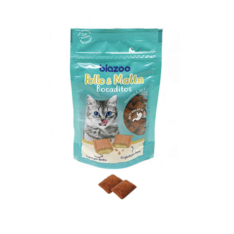 SNACK GATO BOCADITOS POLLO Y MALTA 60GR