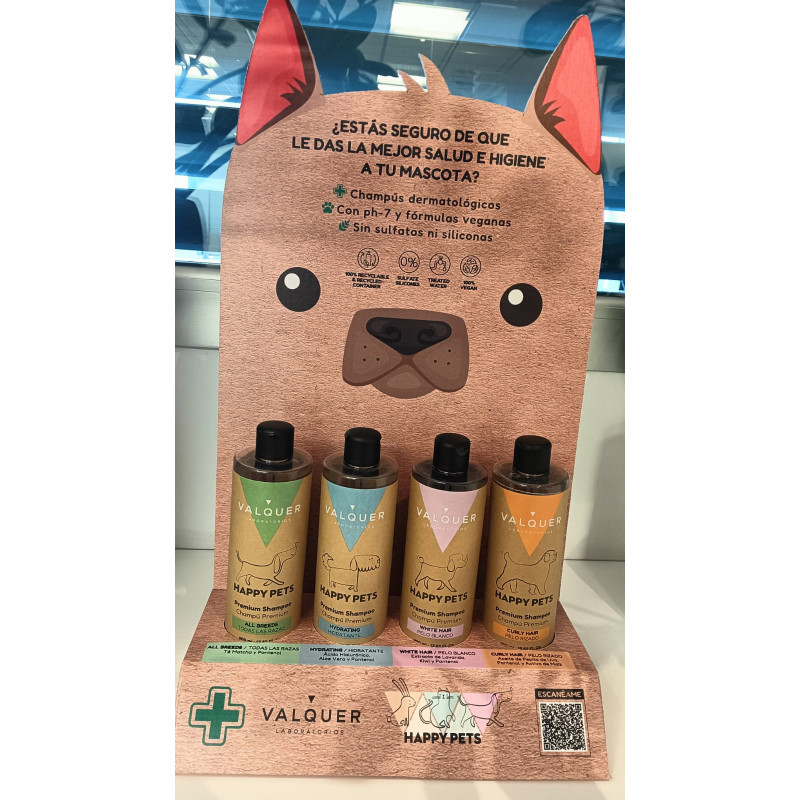 HAPPY PETS EXPOSITOR CHAMPU