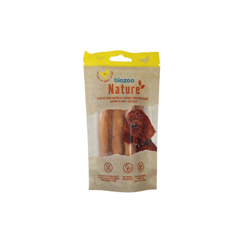BÂTONNET EN CUIR BRUT ENROBÉ DE POULET 80GR