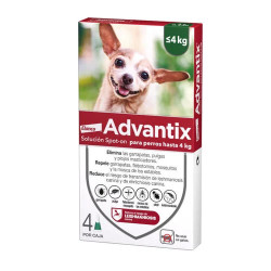 ADVANTIX CHIEN 0,4 ML 4 PIPETTES (JUSQU'À 4KG) - Equinvest