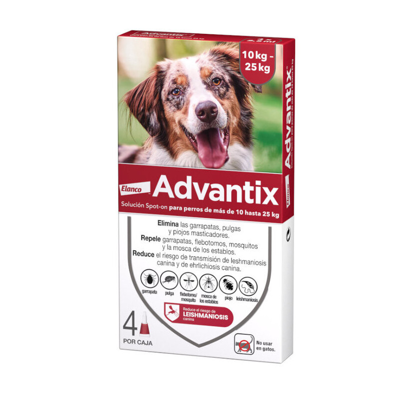 ADVANTIX CHIEN 2,5ML 4 PIPETTES (10-25KG) - Equinvest