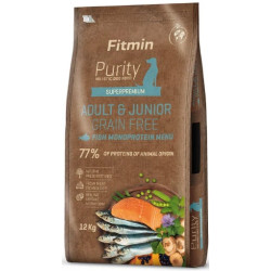 FITMIN DOG PURITY GF ADULT&JUNIOR FISH 12KG | Croquettes chien 12 kg