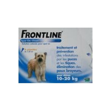 FRONTLINE SPOT CHIEN MOYEN 3 PIPETTES 10-20KG - Equinvest