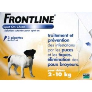 FRONTLINE SPOT CHIEN PETIT 3 PIPETTES 2-10KG - Equinvest