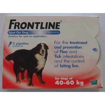 FRONTLINE SPOT CHIEN TRÈS GRAND 3 PIPETTES 40-60KG - Equinvest