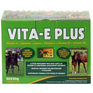 VITA E PLUS 30x50 Gr – Supplément Antioxydant avec Vitamines et Sélénium pour Chevaux – Equinvest