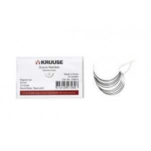 AGUJA SUTURA KRUUSE CON OJO 1/2 CIRCULO X10 - Equinvest