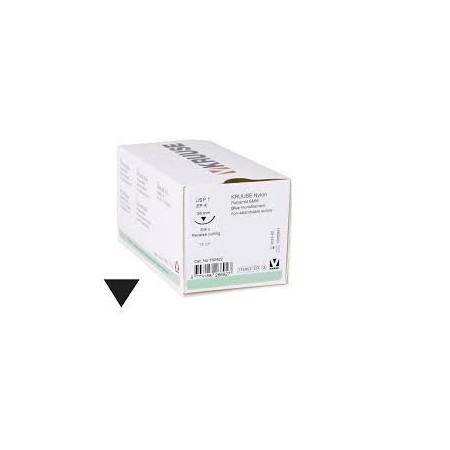 SUTURE NYLON USP 0 70 CM 30MM 3/8 CIRC,TRIANG - Equinvest
