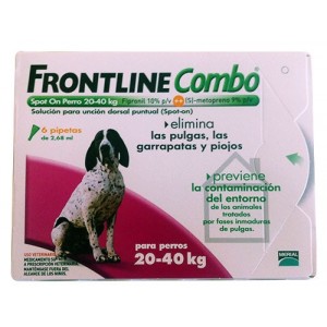 FRONTLINE COMBO SPOT CHIEN 20-40KG. 6 PIPETTES - Equinvest
