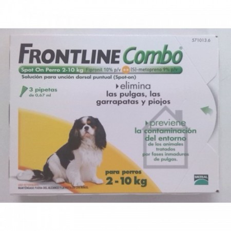 FRONTLINE COMBO SPOT CHIEN 2-10KG 3 PIPETTES - Equinvest