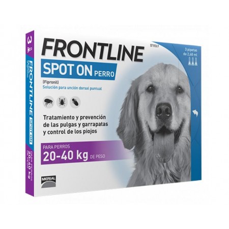 FRONTLINE SPOT CHIEN GRAND. 3 PIPETTES 20-40KG - Equinvest