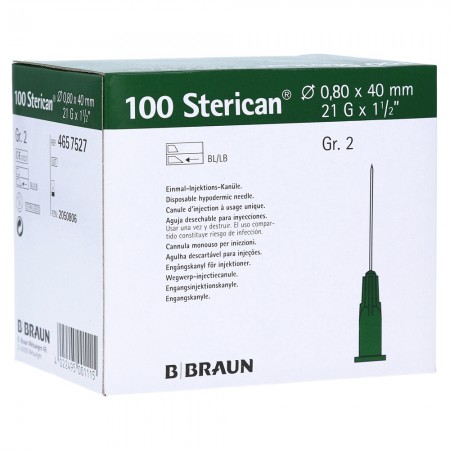 AIGUILLE 0,8/40 21GX1 1/2" VERTE 100 U - Equinvest
