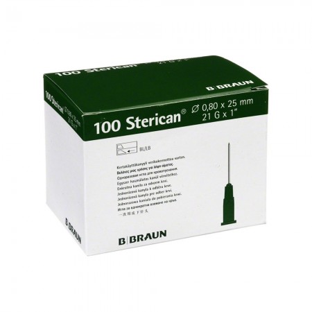 AIGUILLE 0,8/25 21GX1" VERTE 100 U - Equinvest