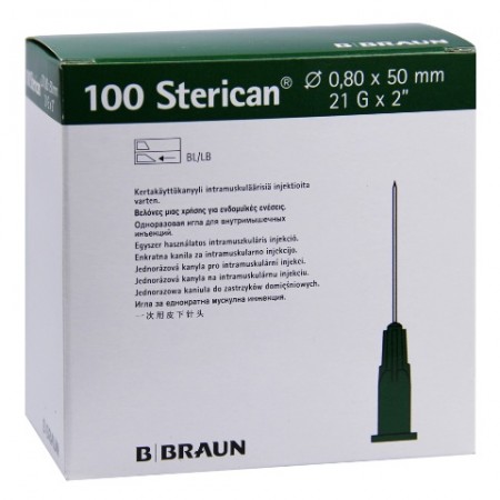 AIGUILLE 0,8/50 21GX2" VERTE 100 U - Equinvest